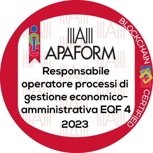 Responsabile-operatore dei processi di gestione economico-amministrativa di istituzioni e società formative livello EQF 4 stimato da APAFORM